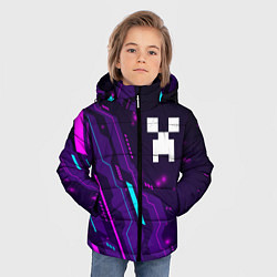 Куртка зимняя для мальчика Minecraft neon gaming, цвет: 3D-черный — фото 2