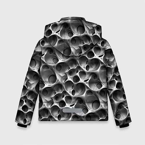 Зимняя куртка для мальчика Металл - текстура / 3D-Черный – фото 2