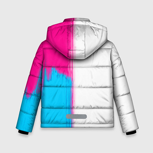 Зимняя куртка для мальчика Tottenham neon gradient style по-вертикали / 3D-Черный – фото 2