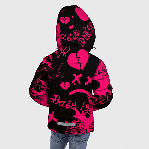 Зимняя куртка для мальчика Lil peep pink steel rap / 3D-Красный – фото 4