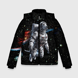Куртка зимняя для мальчика The dalmatian brave cosmonaut - ai art, цвет: 3D-черный