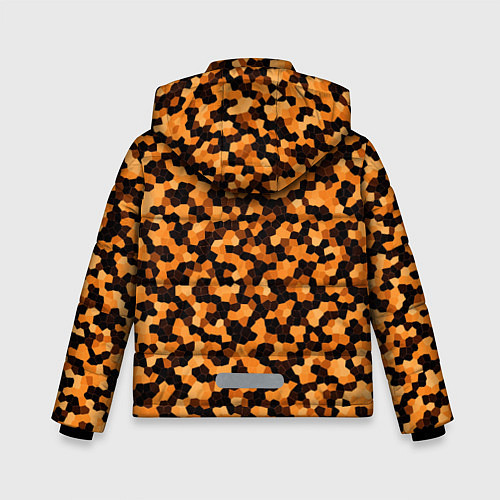 Зимняя куртка для мальчика Золотистый коричневый паттерн мозаика / 3D-Черный – фото 2