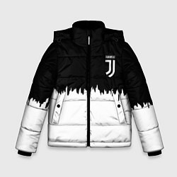 Куртка зимняя для мальчика Juventus белый огонь текстура, цвет: 3D-черный