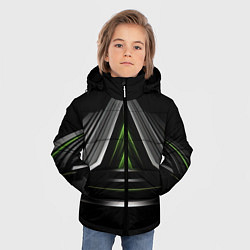 Куртка зимняя для мальчика Black green abstract nvidia style, цвет: 3D-светло-серый — фото 2