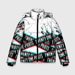 Куртка зимняя для мальчика Twenty one pilots glitch music, цвет: 3D-черный