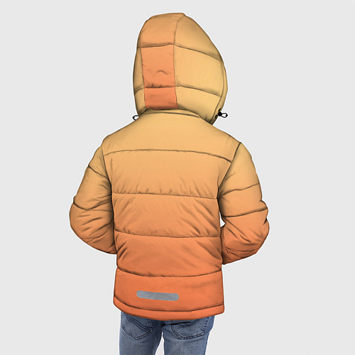 Зимняя куртка для мальчика Градиент солнечный жёлто-оранжевый приглушённый / 3D-Красный – фото 4
