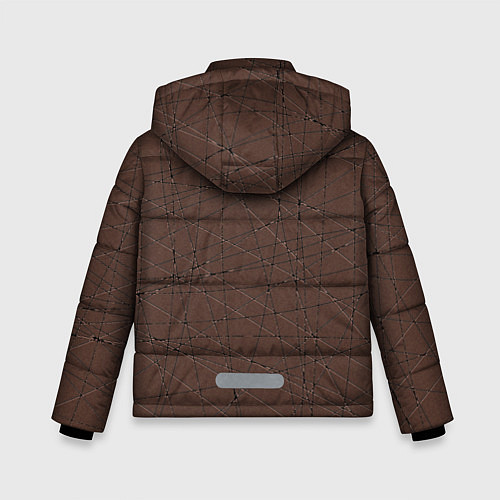 Зимняя куртка для мальчика Абстракция порезы коричневый / 3D-Черный – фото 2