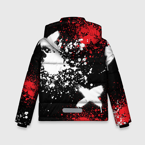 Зимняя куртка для мальчика Тойота на фоне граффити и брызг красок / 3D-Черный – фото 2