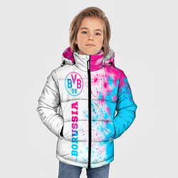 Куртка зимняя для мальчика Borussia neon gradient style по-вертикали, цвет: 3D-черный — фото 2