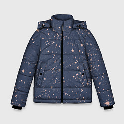 Куртка зимняя для мальчика Космическое поле звёзд, цвет: 3D-светло-серый