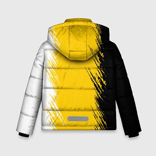 Зимняя куртка для мальчика Имперский флаг России штрихи / 3D-Черный – фото 2