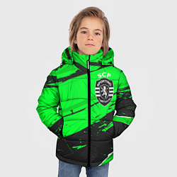 Куртка зимняя для мальчика Sporting sport green, цвет: 3D-черный — фото 2