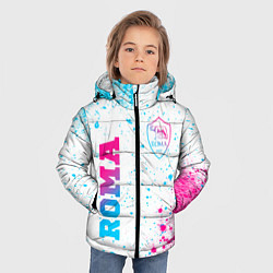 Куртка зимняя для мальчика Roma neon gradient style вертикально, цвет: 3D-черный — фото 2