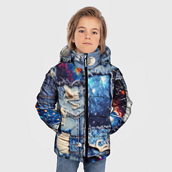 Куртка зимняя для мальчика Звездный небосвод - пэчворк, цвет: 3D-светло-серый — фото 2