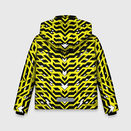 Зимняя куртка для мальчика Агрессивный жёлтый паттерн / 3D-Черный – фото 2