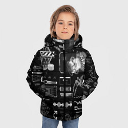 Куртка зимняя для мальчика Паттерн киберинтерфейса, цвет: 3D-черный — фото 2