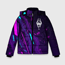 Куртка зимняя для мальчика Skyrim neon gaming, цвет: 3D-черный