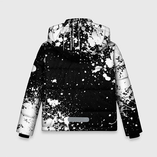Зимняя куртка для мальчика Знаки из Ведьмака - белые брызги / 3D-Черный – фото 2