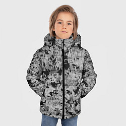 Куртка зимняя для мальчика Чёрно-серый абстракция пятна, цвет: 3D-черный — фото 2