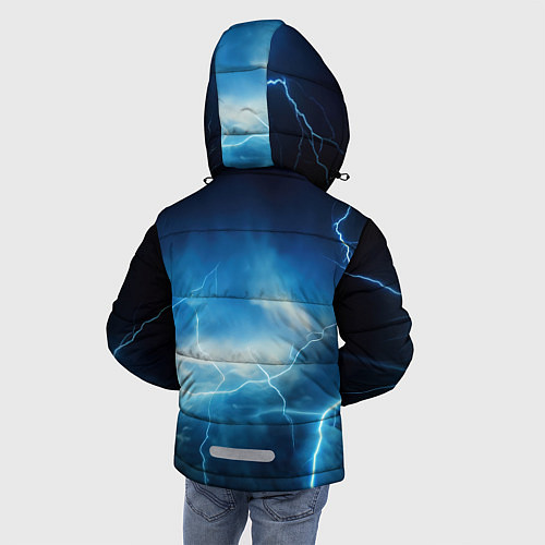 Зимняя куртка для мальчика Светящийся атом и молнии / 3D-Светло-серый – фото 4