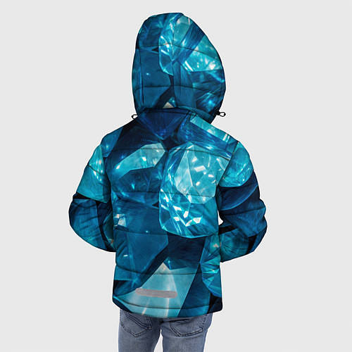 Зимняя куртка для мальчика Голубой камень апатит - текстура / 3D-Светло-серый – фото 4