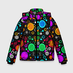 Куртка зимняя для мальчика Разноцветные круги, цвет: 3D-светло-серый