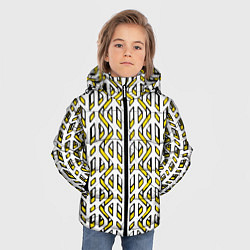 Куртка зимняя для мальчика Жёлто-белый паттерн конструкция, цвет: 3D-светло-серый — фото 2