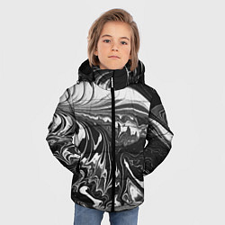 Куртка зимняя для мальчика Абстрактный мрамор монохром, цвет: 3D-светло-серый — фото 2