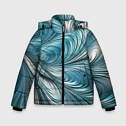 Куртка зимняя для мальчика Металлические завитки узоры, цвет: 3D-светло-серый