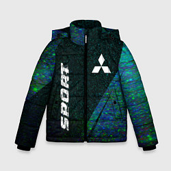 Куртка зимняя для мальчика Mitsubishi sport glitch blue, цвет: 3D-черный