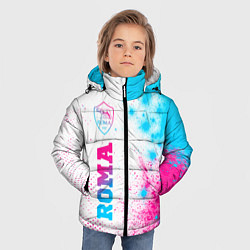 Куртка зимняя для мальчика Roma neon gradient style по-вертикали, цвет: 3D-черный — фото 2