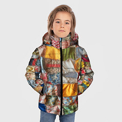 Куртка зимняя для мальчика Patchwork - ai art, цвет: 3D-черный — фото 2