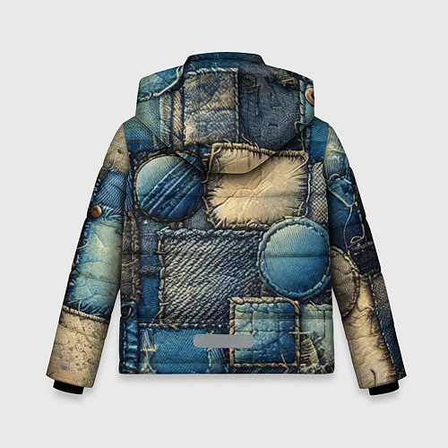 Зимняя куртка для мальчика Denim patchwork - ai art / 3D-Светло-серый – фото 2