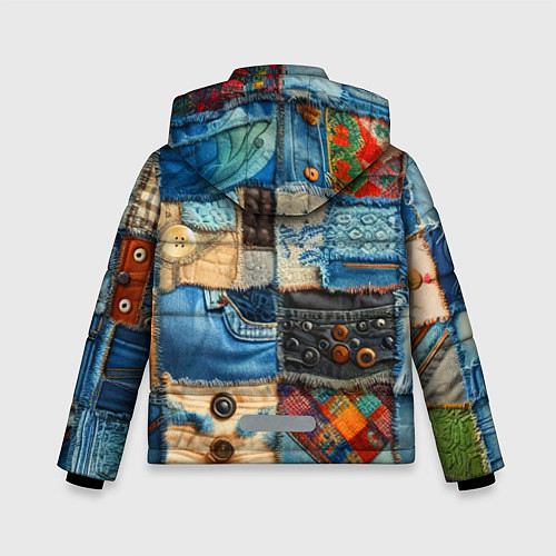 Зимняя куртка для мальчика Vanguard denim patchwork - ai art / 3D-Светло-серый – фото 2