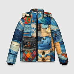 Куртка зимняя для мальчика Vanguard denim patchwork - ai art, цвет: 3D-светло-серый