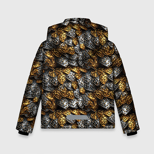 Зимняя куртка для мальчика Золото и серебро броня / 3D-Черный – фото 2