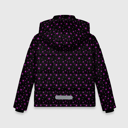 Зимняя куртка для мальчика Чёрный с сиреневыми звёздочками / 3D-Черный – фото 2