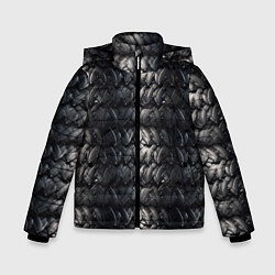 Куртка зимняя для мальчика Ретро коричневая броня, цвет: 3D-черный