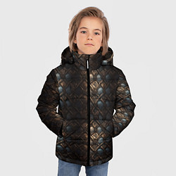 Куртка зимняя для мальчика Классическая старая броня текстура, цвет: 3D-черный — фото 2