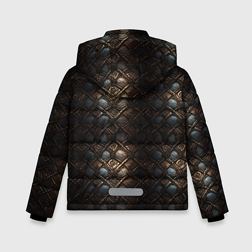 Зимняя куртка для мальчика Классическая старая броня текстура / 3D-Черный – фото 2