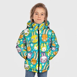 Куртка зимняя для мальчика Разноцветные зайцы, цвет: 3D-черный — фото 2