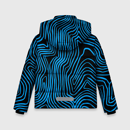 Зимняя куртка для мальчика Синие линии узор / 3D-Черный – фото 2