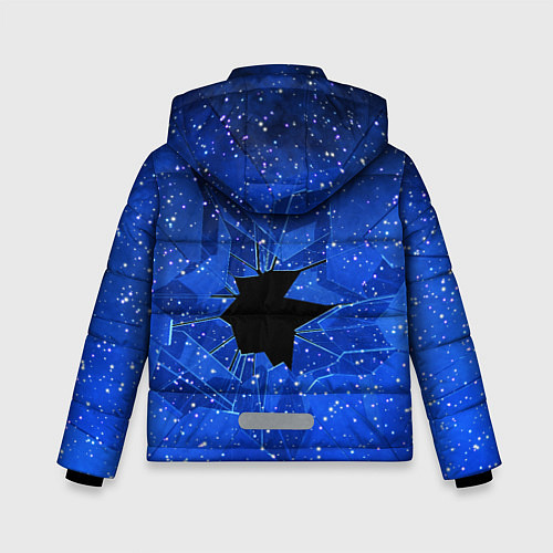 Зимняя куртка для мальчика Расколотое стекло - звездное небо / 3D-Черный – фото 2