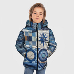 Куртка зимняя для мальчика Denim patchwork - ai art, цвет: 3D-черный — фото 2