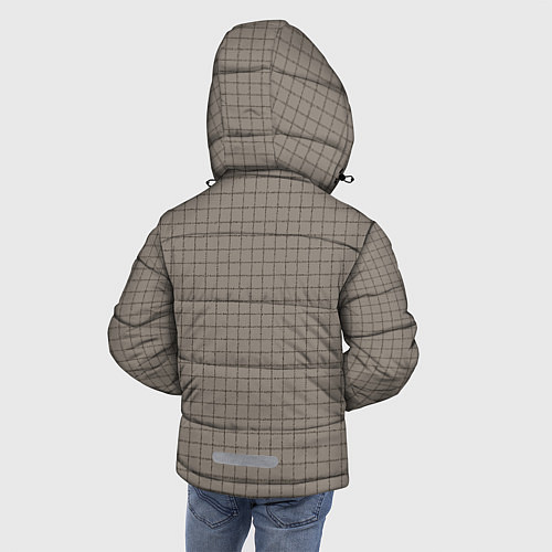 Зимняя куртка для мальчика Серый бежевый в клетку / 3D-Светло-серый – фото 4
