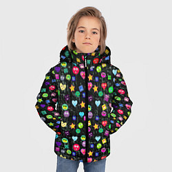 Куртка зимняя для мальчика В смайликах, цвет: 3D-черный — фото 2