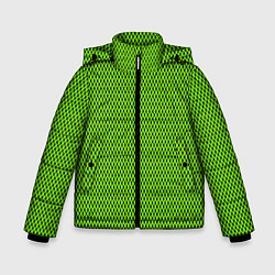 Куртка зимняя для мальчика Кислотный зелёный имитация сетки, цвет: 3D-черный