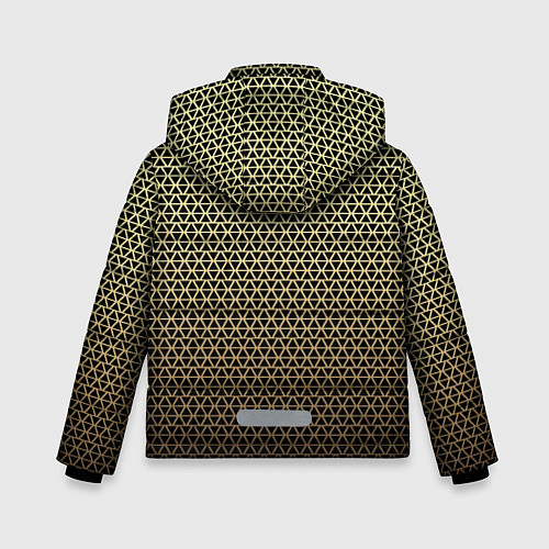 Зимняя куртка для мальчика Паттерн чёрно-бежевый треугольники / 3D-Черный – фото 2
