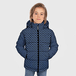Куртка зимняя для мальчика Паттерн чёрно-голубой мелкие шестигранники, цвет: 3D-светло-серый — фото 2