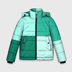 Куртка зимняя для мальчика Геометричный зелёный и мятный, цвет: 3D-черный